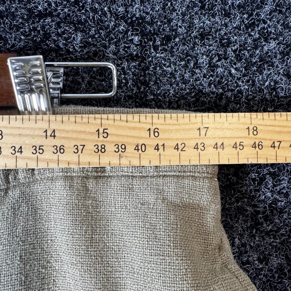 Gap Khakis Mens 36x32 Relaxed Fit Pleated Linen Cotton Tan Pants 11158-00-1